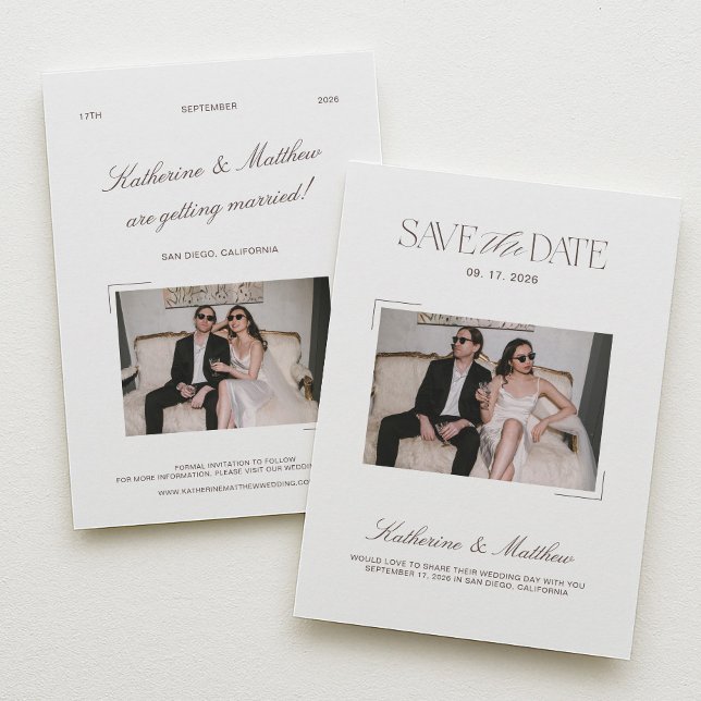 Convite Foto Antiga de Save the Date (Criador carregado)