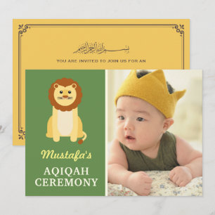 Convite Foto Aqiqah de Leãozinho Fofo