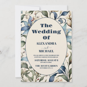 Convite Foto Aquarela Floral Casamento William Morris