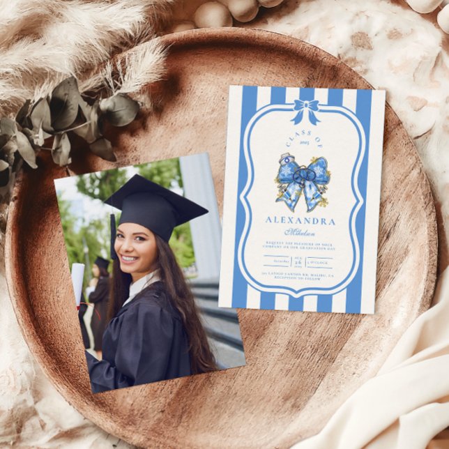 Convite Foto Arco Azul, Coquette Nursing School Gradu (Criador carregado)