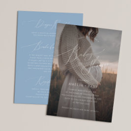 Convite Foto azul brilhante tudo em um Chá de fraldas