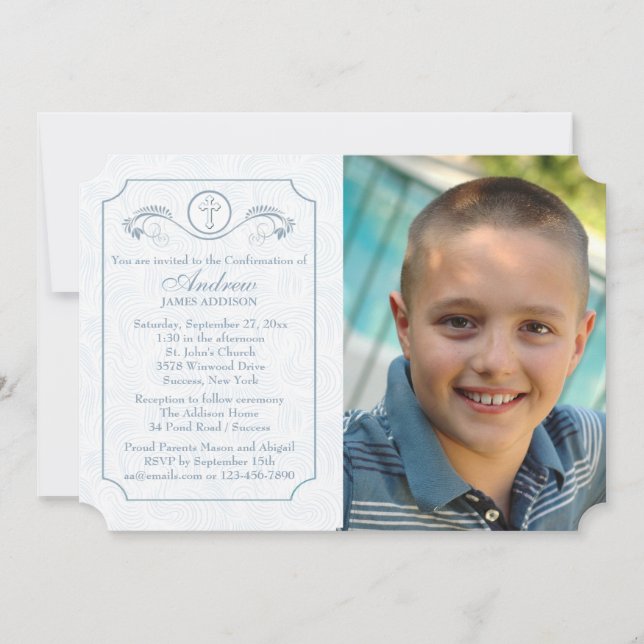 Convite Foto Azul Foco Convocação Religiosa (Frente)