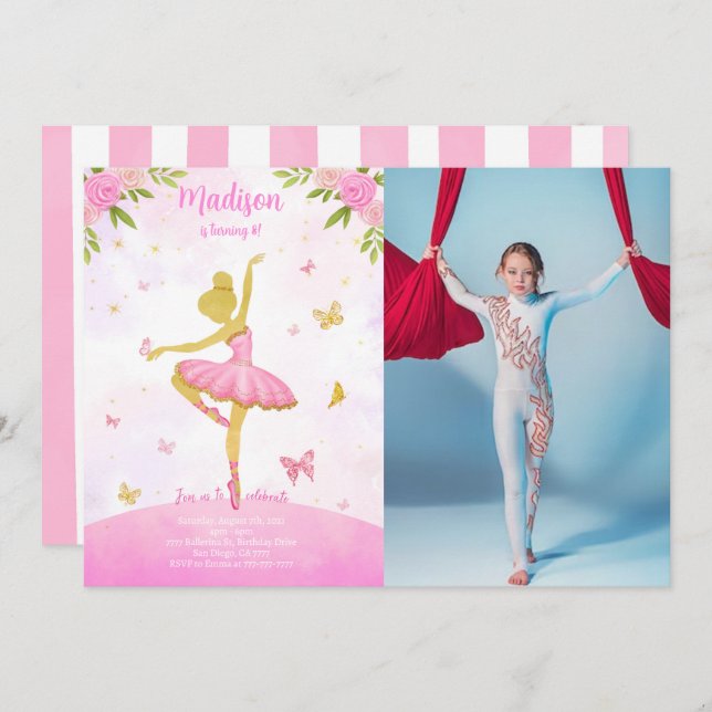 Convite foto bailarina  (Frente/Verso)
