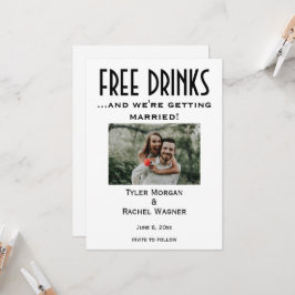 Convite Foto "Bebidas Gratuitas" Salvar as Datas