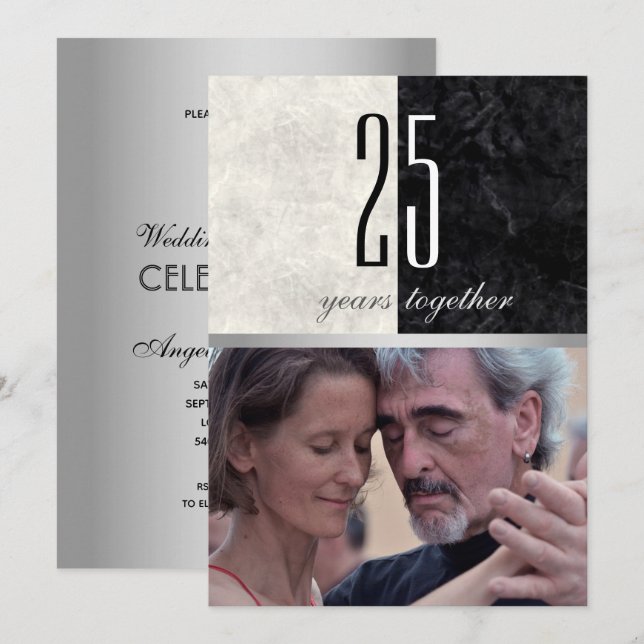 Convite Foto Bodas de Prata 25 Anos (Frente/Verso)