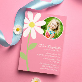 Convite Foto bonito Daisy Flower Aniversário