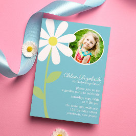 Convite Foto bonito Daisy Flower Aniversário