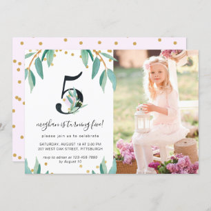 Convite Foto bonito de Festa de aniversário Botânica