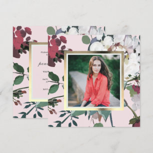 Convite Foto Bonito de Festa de formatura Floral