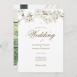 Convite Foto bonito do Floral White Blossom