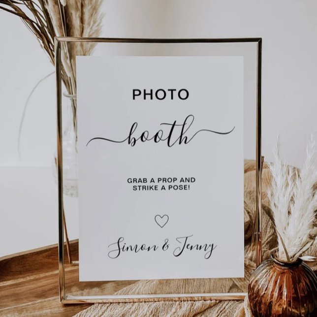 Convite Foto Booth Sign Modelo (Photo Booth Wedding Sign Template)