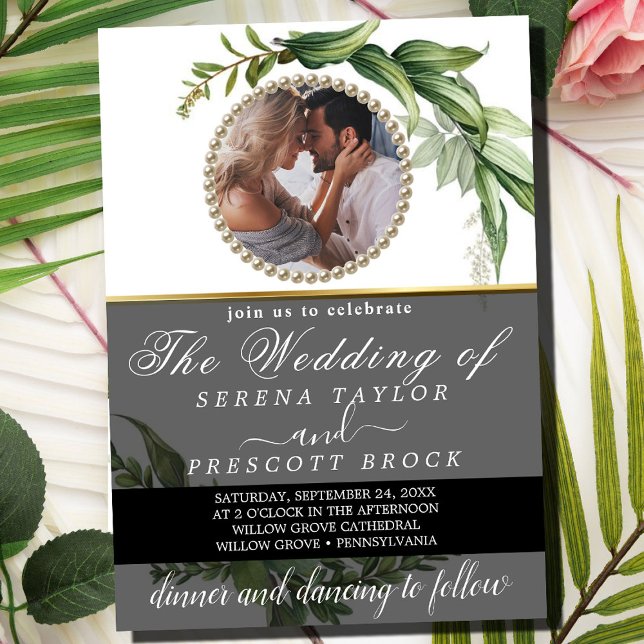 Convite Foto Botânica Eucalyptus Tudo em Um Casamento (Criador carregado)