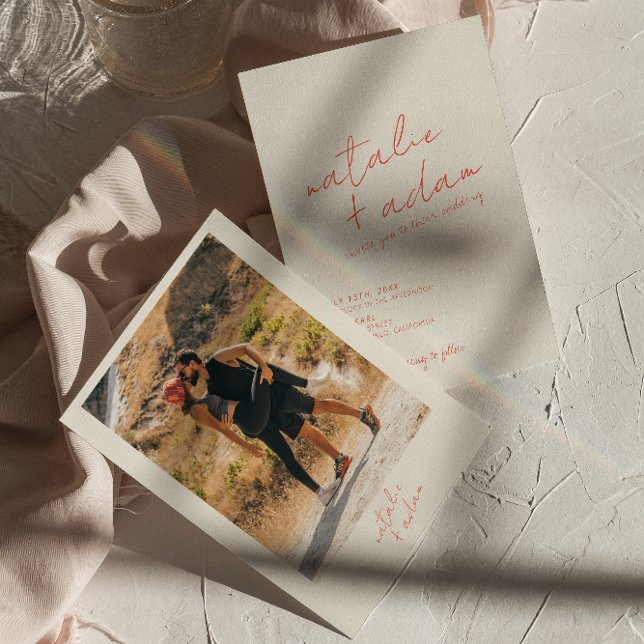 Convite Foto Brilhante Laranja Retro Brincadeira (Criador carregado)