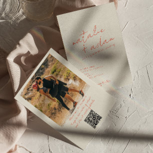 Convite Foto Brilhante Laranja Retro Brincadeira