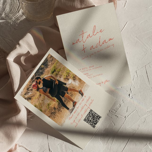 Convite Foto Brilhante Laranja Retro Brincadeira (Criador carregado)