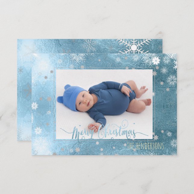 Convite Foto/Caligrafia de Natal PixDezines (Frente/Verso)