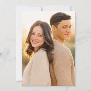 Convite Foto Candid em Bege Quente