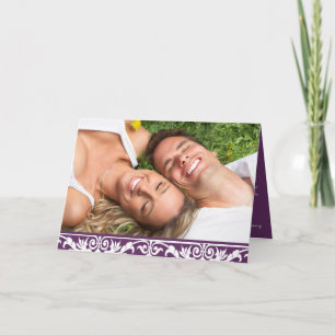 Convite Foto Casamento Convite-Plum & White Swirl Tree