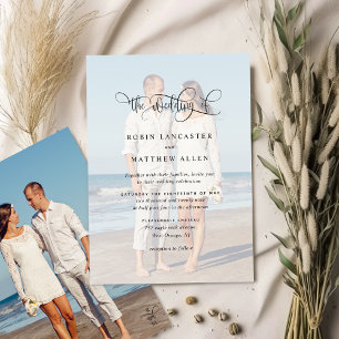 Convite Foto, Casamento de Caligrafia Moderna e Elegante