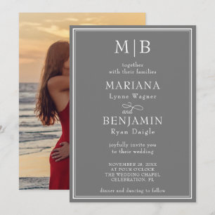 Convite Foto: Casamento de Cinzas Minerais de Boho