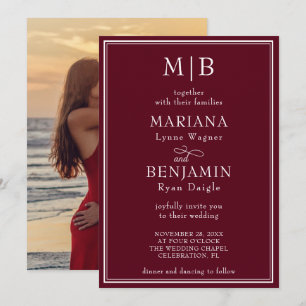 Convite Foto: Casamento Minimalista da Borda Moderna
