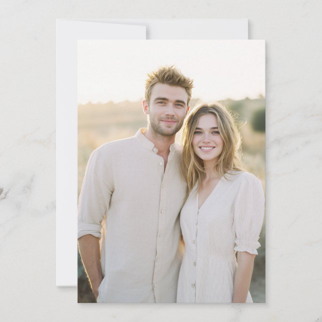 Convite Foto Casual Bege Quente (Frente)