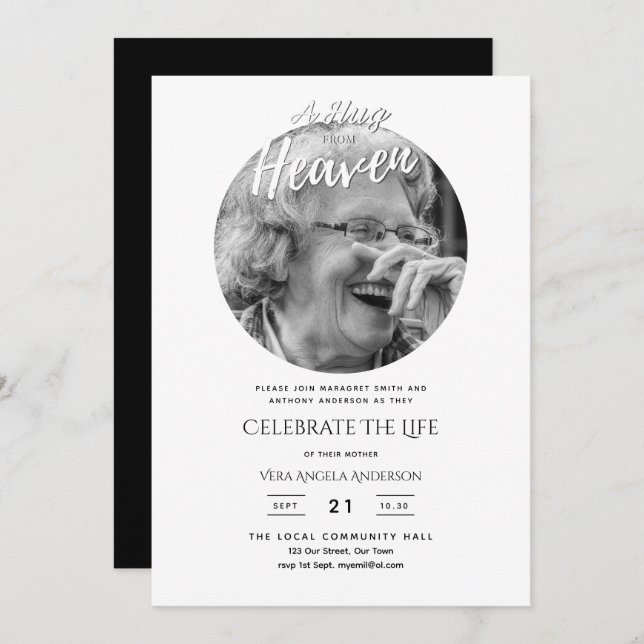 Convite FOTO Celebração do Poema Celestial da Vida Funeral (Frente/Verso)