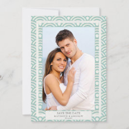 Convite Foto chapada de casamento Seigaiha japonês Save Th