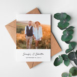 Convite Foto Chic Moderna Verti W Salvar a Data V2<br><div class="desc">Minimalista, moderno e chic foi a inspiração para esta Salve a data com sua foto e um tema preto e branco. É excelente para Primavera, Casamentos de Verão, Casamentos de Praia, Boho, Casamentos outono, Casamentos Russos, Casamentos no inverno & Mais. É personalizado e exclusivo devido à sua foto. Salve as...</div>