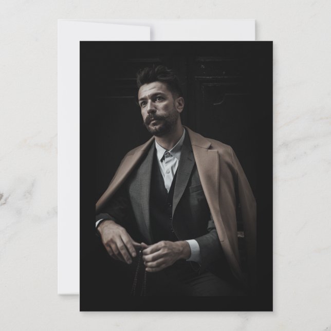 Convite Foto Clássica Negra Celebração Funeral da Vida (Verso)