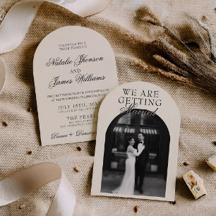 Convite Foto Clássica Retro de Casamento com Dinheiro Anti
