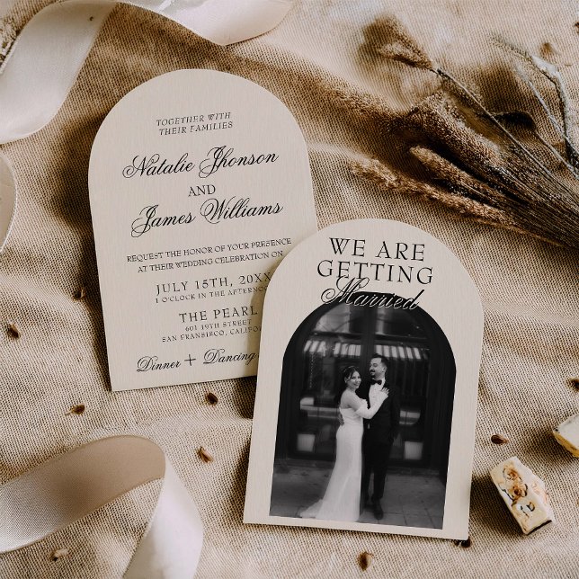 Convite Foto Clássica Retro de Casamento com Dinheiro Anti (Criador carregado)