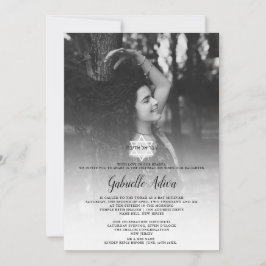 Convite Foto com nome simples de chicstar hebrel Bat Mitzv