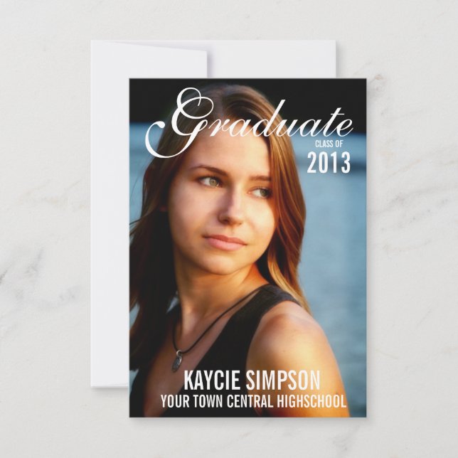 Convite Foto completa da graduação da foto com texto do (Frente)