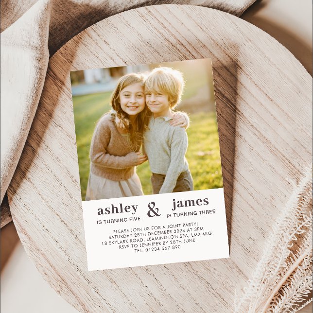 Convite Foto Conjunta de Aniversário (Criador carregado)