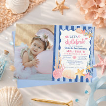 Foto Cute Pink Shellebrate Concha Sob o Mar