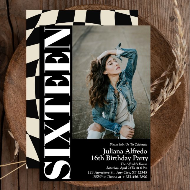 Convite Foto da 16ª Festa de aniversário do Elegante Sweet (Criador carregado)