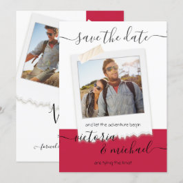 Convite Foto da Aventura de Casamento Russo Salve a data
