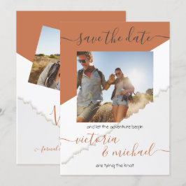 Convite Foto da Aventura de Casamento Russo Salve a data