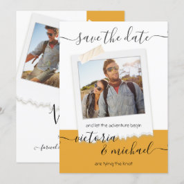 Convite Foto da Aventura de Casamento Russo Salve a data