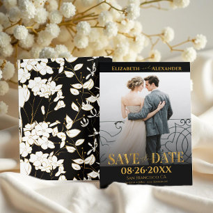 Convite Foto da Caligrafia Gold Salve a Data