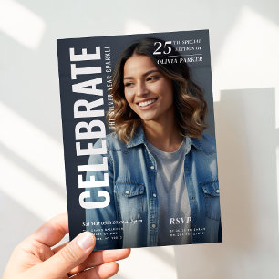 Convite Foto da Capa da Revista Celebração de Aniversário 