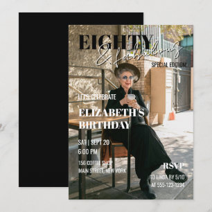 Convite Foto da Capa da Revista Chic e Elegante para 80º A