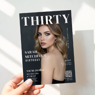 Convite Foto da Capa da Revista Stylish com Código QR de A