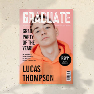 Convite Foto da capa da revista trendy para festa de forma