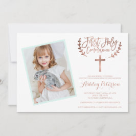 Convite Foto da casa da moeda Dourada Primeira Comunhão 2