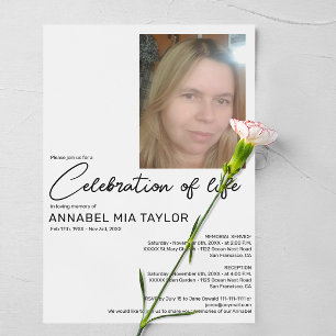 Convite Foto da Celebração da Vida Memorial Funeral