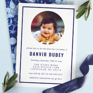 Convite Foto da Cerimônia do Primeiro Arroz Annaprashan Az