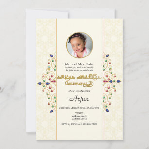 Convite Foto da Cerimônia Moderna de Annaprashan Primeiro 