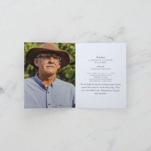 Convite Foto da Cinza Azul da Celebração da Vida Dobrada